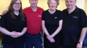 Left to Right: Emma Bissett, Dave Beveridge, Elaine Forbes and Howard Lee all enjoyed good performances at the DDTTA closed championships